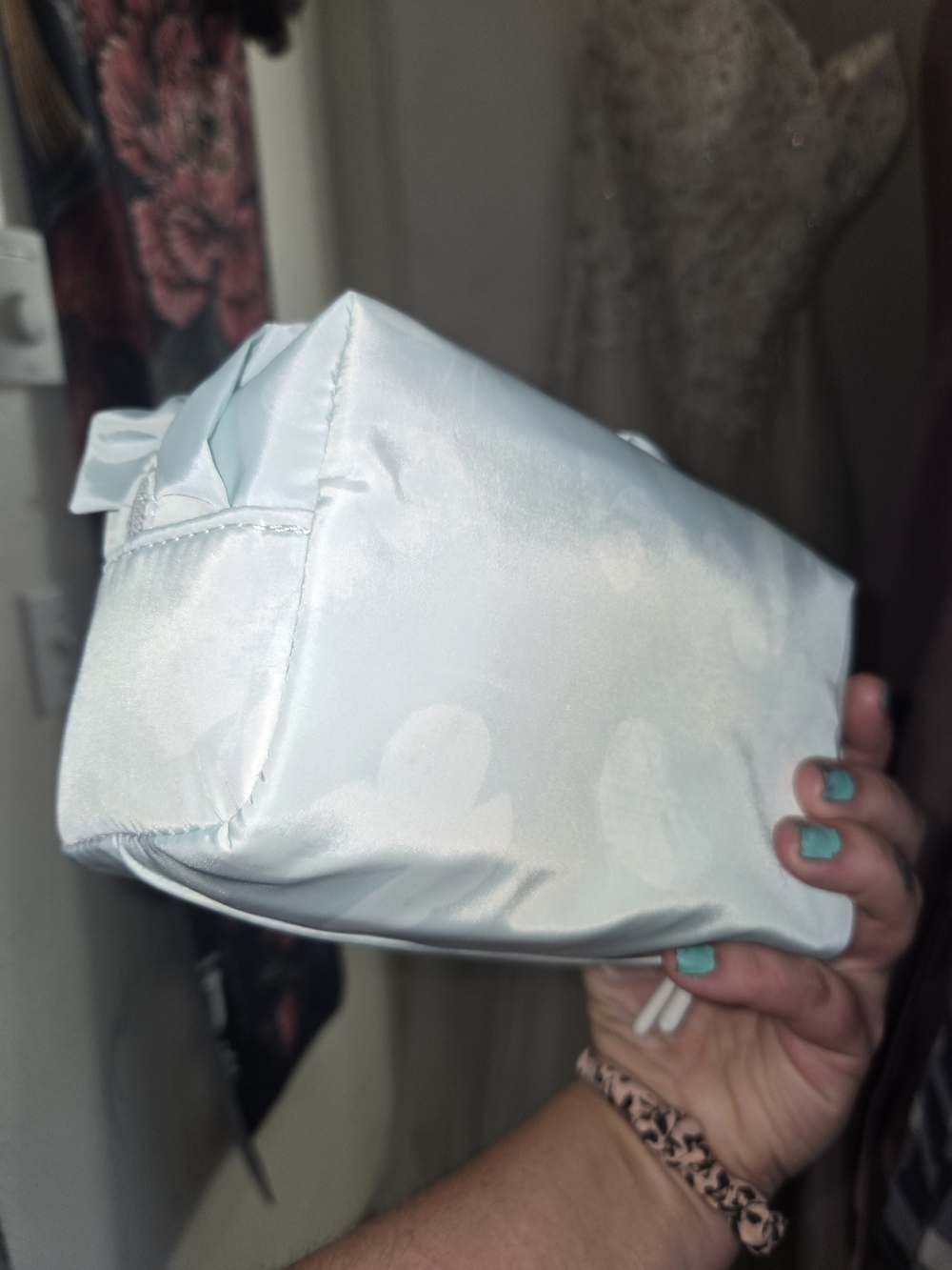 Target Light Blue Floral Ruffle Cosmetic Pouch - Picture 3 of 3